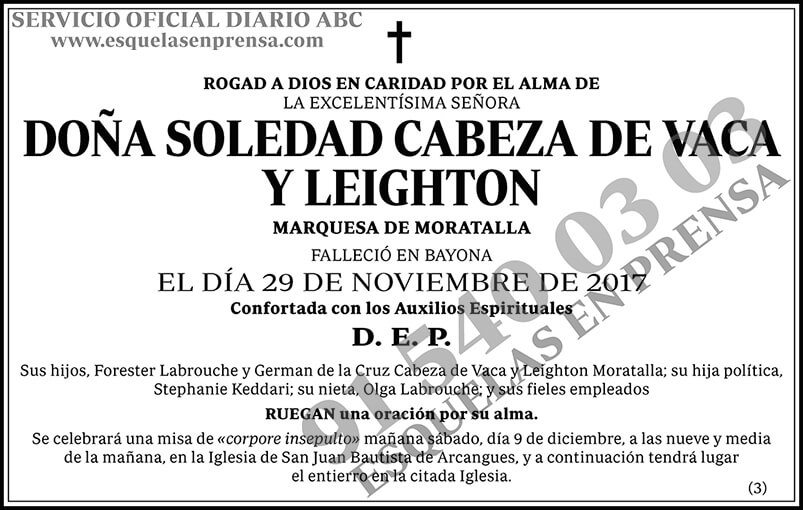 Soledad Cabeza de Vaca y Leighton